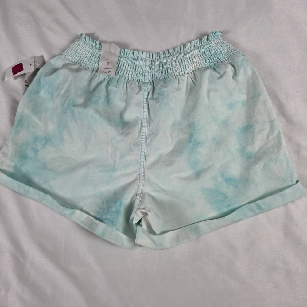 NEW Vanilla Star mint Green Tie Dye Shorts Smocked Waist Pull-on Pockets Size S